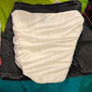 White strapless corset